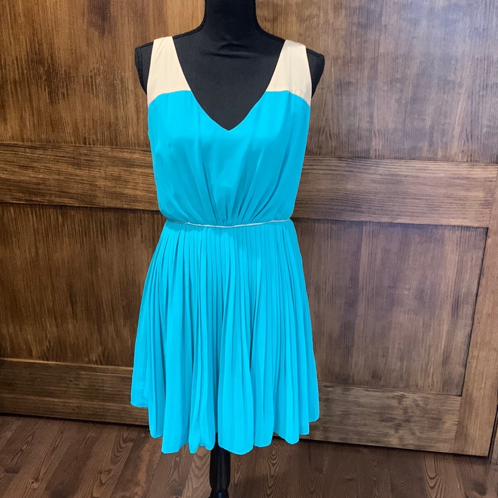 COPY - Erin dress size 12 teal and cream fit and flare